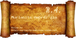 Murlasits Ambrózia névjegykártya